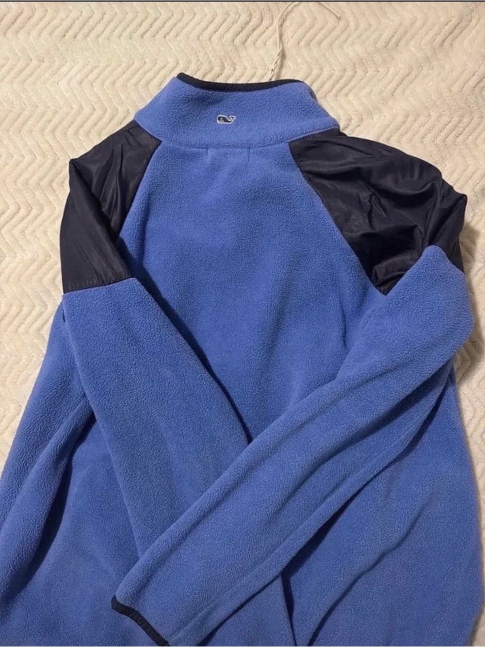 Vineyard Vines Periwinkle and Navy Fleece Pullover Turtleneck